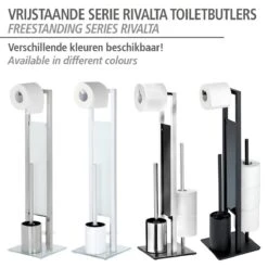 WENKO Toiletbutler Rivalta Zwart - Toiletborstel Met Houder, Toiletrolhouder En Reserverolhouder -Badkamer Product Winkel 1200x1200 1301