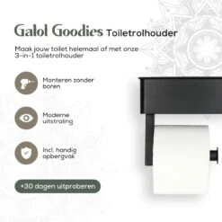 Gatot Goodies RVS Toiletrolhouder Met Plankje - WC Rolhouder Zwart Zonder Boren –Toiletpapierhouder Zelfklevend – Met Lade -Badkamer Product Winkel 1200x1200 131