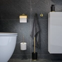 Tiger Tune - Reserverolhouder - Messing Geborsteld / Zwart -Badkamer Product Winkel 1200x1200 1367