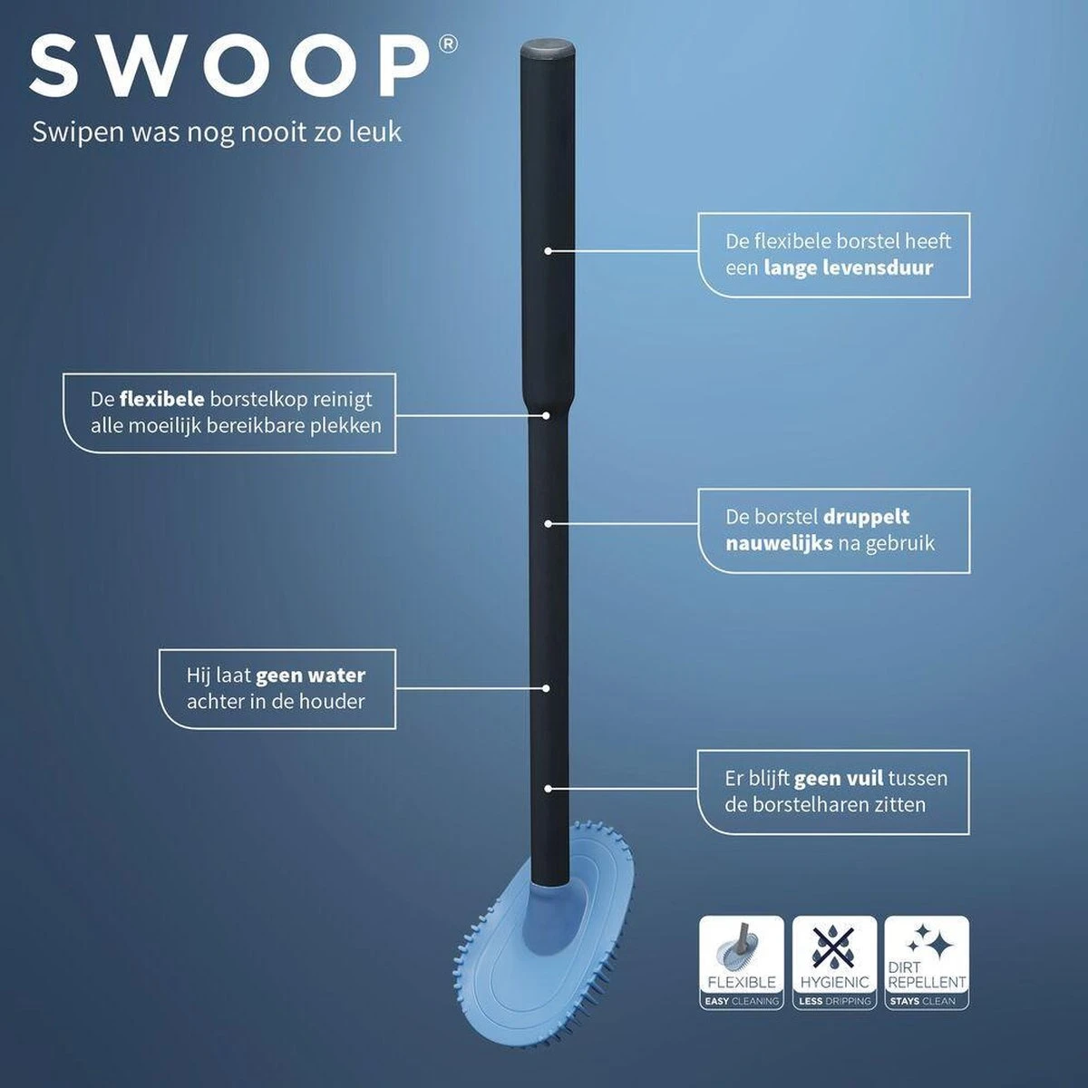 Tiger Tess - Toiletborstelhouder Vrijstaand Met Swoop® Borstel Flexibel - Zwart / Antraciet 13 Tiger Tess - Toiletborstelhouder Vrijstaand Met Swoop® Borstel Flexibel - Zwart / Antraciet - Afbeelding 11