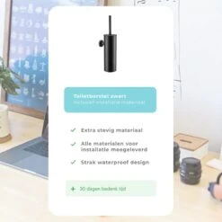 Homefy Toiletborstel Met Houder- Toiletborstel Zwart - Extra Hygiënisch - Inclusief Ophangsysteem - Zwart -Badkamer Product Winkel 1200x1200 1402