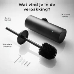 Homefy Toiletborstel Met Houder- Toiletborstel Zwart - Extra Hygiënisch - Inclusief Ophangsysteem - Zwart -Badkamer Product Winkel 1200x1200 1403