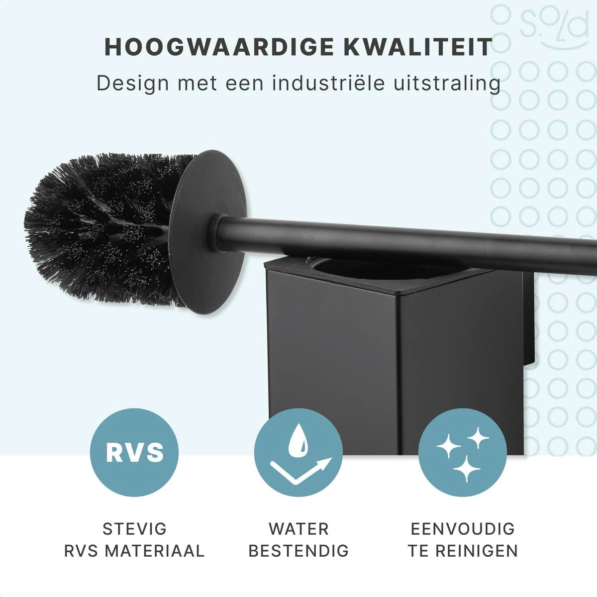 Toiletborstel Met Houder - Hangend - RVS - Mat Zwart - H 42,6 Cm 4 Toiletborstel Met Houder - Hangend - RVS - Mat Zwart - H 42,6 Cm - Afbeelding 2