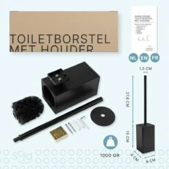 Toiletborstel Met Houder - Hangend - RVS - Mat Zwart - H 42,6 Cm 18 Toiletborstel Met Houder - Hangend - RVS - Mat Zwart - H 42,6 Cm -Badkamer Product Winkel 1200x1200 1450