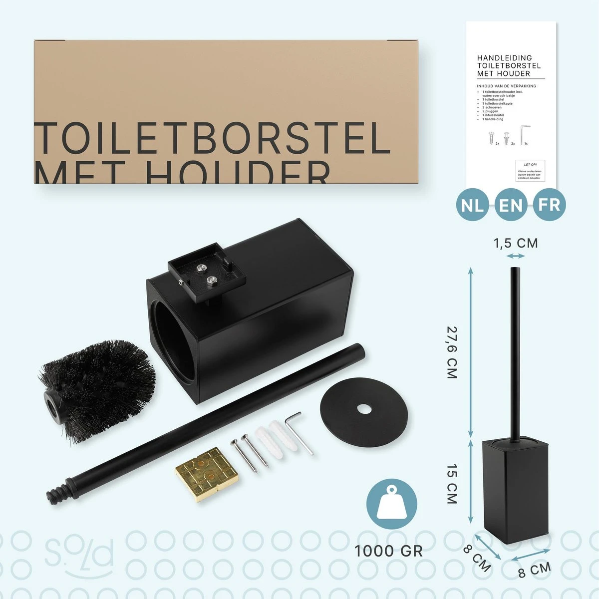 Toiletborstel Met Houder - Hangend - RVS - Mat Zwart - H 42,6 Cm 10 Toiletborstel Met Houder - Hangend - RVS - Mat Zwart - H 42,6 Cm - Afbeelding 8