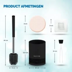 WITTS WC Borstel Met Houder - Staand Of Hangend – Mat Zwart - Incl. Absorberende Pad -Badkamer Product Winkel 1200x1200 1472