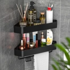 Cgoods Doucherek 2 Laags - Doucherek Zonder Boren - Doucherekje - Douchemandje - Badkamerrek - Badkamer Accessoires - Zwart 14 Cgoods Doucherek 2 Laags - Doucherek Zonder Boren - Doucherekje - Douchemandje - Badkamerrek - Badkamer Accessoires - Zwart -Badkamer Product Winkel 1200x1200 1477