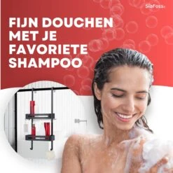 SIAFOSS Doucherek XL Zonder Boren Doucherek Hangend - 100% Stevig - 100% RVS - Hangend Badkamerrekje - Doucherek Aan Douchewand - Badkamer Accessoires - RVS Zwart - 2 Laags - Douchemand -Badkamer Product Winkel 1200x1200 1492