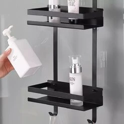 Merkloos Doucherek - Doucherek Zonder Boren - Doucherek Hangend - Zwart - RVS - Doucherekje - Badkamerrek - GRATIS DOUCHETIMER -Badkamer Product Winkel 1200x1200 1510