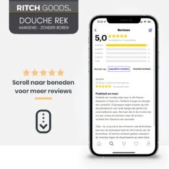 Merkloos Doucherek - Doucherek Zonder Boren - Doucherek Hangend - Zwart - RVS - Doucherekje - Badkamerrek - GRATIS DOUCHETIMER -Badkamer Product Winkel 1200x1200 1511