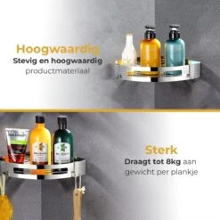 Merkloos Doucherek Zonder Boren – Doucherek Hangend – Badkamerrek – Zilver RVS – IP68 Waterdicht – 8KG Draagkracht -Badkamer Product Winkel 1200x1200 1514