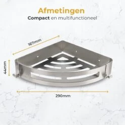 Merkloos Doucherek Zonder Boren – Doucherek Hangend – Badkamerrek – Zilver RVS – IP68 Waterdicht – 8KG Draagkracht -Badkamer Product Winkel 1200x1200 1516
