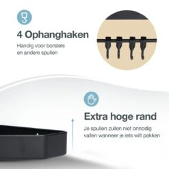 ACE Goods® Doucherek Zwart Hangend – Badkamerrek – Doucherek 2 Laags – Badkamerrekje Hoekrek Douche – Inclusief Haakjes -Badkamer Product Winkel 1200x1200 1539