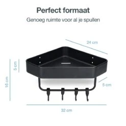 ACE Goods® Doucherek Zwart Hangend – Badkamerrek – Doucherek 2 Laags – Badkamerrekje Hoekrek Douche – Inclusief Haakjes -Badkamer Product Winkel 1200x1200 1544