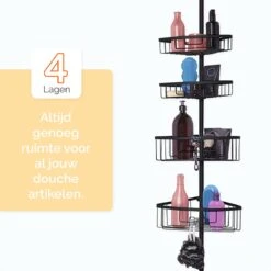 Goliving Doucherek - Doucherek Zonder Boren - Telescopisch Doucherek - Voor Plafonds Tot 2.9m Hoog - Zwart -Badkamer Product Winkel 1200x1200 1575