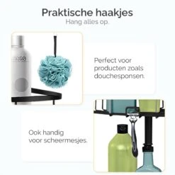 Goliving Doucherek - Doucherek Zonder Boren - Telescopisch Doucherek - Voor Plafonds Tot 2.9m Hoog - Zwart -Badkamer Product Winkel 1200x1200 1577