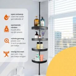 Goliving Doucherek - Doucherek Zonder Boren - Telescopisch Doucherek - Voor Plafonds Tot 2.9m Hoog - Dicht Design - Zwart 12 Goliving Doucherek - Doucherek Zonder Boren - Telescopisch Doucherek - Voor Plafonds Tot 2.9m Hoog - Dicht Design - Zwart -Badkamer Product Winkel 1200x1200 1581