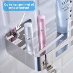 BrandtBergkamp RVS Doucherek 2 Laags – Zonder Boren – Doucherekje Hangend – Badkamerrek Zilver -Badkamer Product Winkel 1200x1200 1591