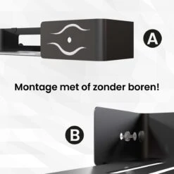 BrandtBergkamp RVS Doucherek 2 Laags – Zonder Boren – Doucherekje Hangend – Badkamerrek Zwart -Badkamer Product Winkel 1200x1200 1598