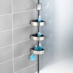 WENKO Telescopisch Doucherek Big Black 3-laags Met Spiegel Zilver/zwart - Bevestigen Zonder Boren 28 WENKO Telescopisch Doucherek Big Black 3-laags Met Spiegel Zilver/zwart - Bevestigen Zonder Boren -Badkamer Product Winkel 1200x1200 1623