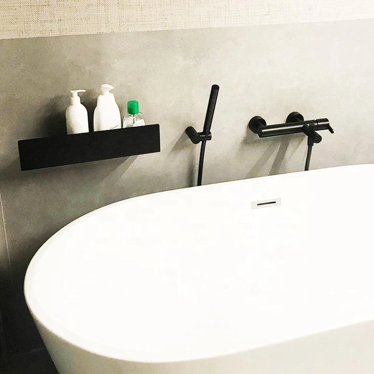 Doucherek Zwart - Shampoo Rek - RVS - Eenvoudig Te Monteren 4 Doucherek Zwart - Shampoo Rek - RVS - Eenvoudig Te Monteren - Afbeelding 2