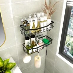 STRICX Doucherek 2 Laags Zwart - Zelfklevend Doucherek Inclusief 3 Ophanghaakjes - Doucherek Voor Badkamer / Keuken - Doucherek Met Plakstrip - Keukenrek Met Plakstrip - Badrek Douche - Kruidenrek Specerijen - Badkamerrek Douchemandje 31 STRICX Doucherek 2 Laags Zwart - Zelfklevend Doucherek Inclusief 3 Ophanghaakjes - Doucherek Voor Badkamer / Keuken - Doucherek Met Plakstrip - Keukenrek Met Plakstrip - Badrek Douche - Kruidenrek Specerijen - Badkamerrek Douchemandje -Badkamer Product Winkel 1200x1200 1639