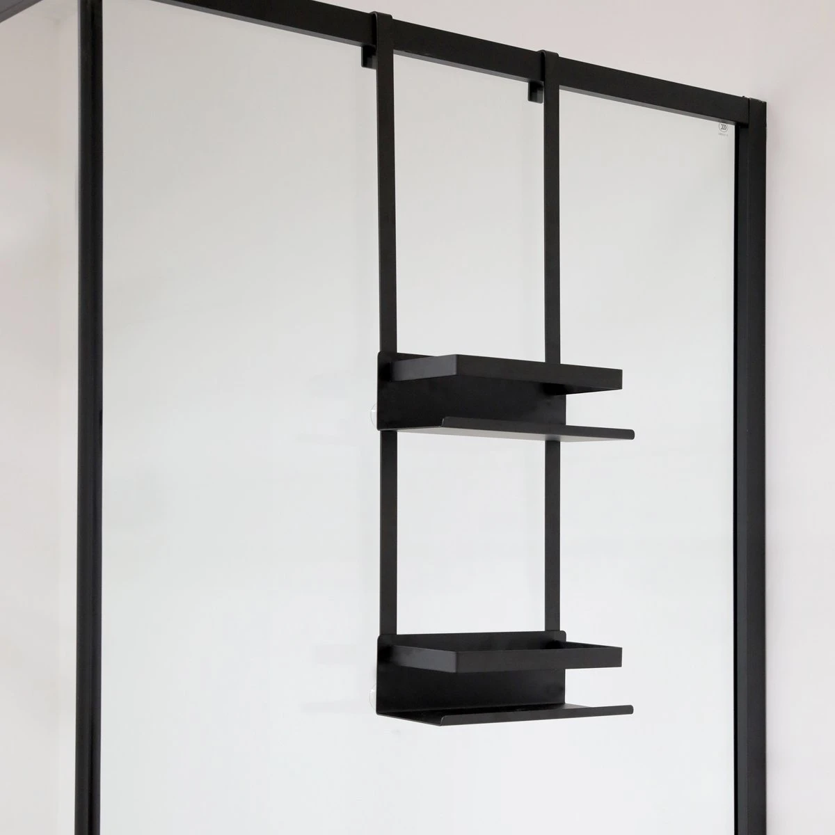 VDN Stainless Doucherek Zonder Boren - Doucherek Hangend - Doucherek Zwart - RVS - Doucherek Aan Douchewand - 2 Laags 4 VDN Stainless Doucherek Zonder Boren - Doucherek Hangend - Doucherek Zwart - RVS - Doucherek Aan Douchewand - 2 Laags - Afbeelding 2