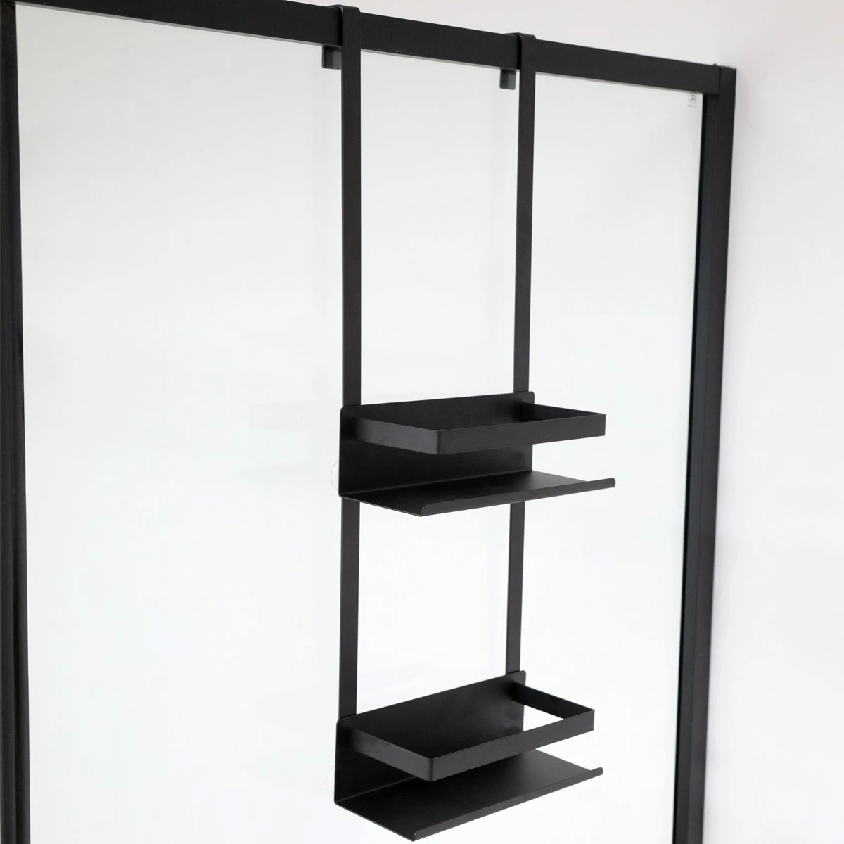 VDN Stainless Doucherek Zonder Boren - Doucherek Hangend - Doucherek Zwart - RVS - Doucherek Aan Douchewand - 2 Laags 5 VDN Stainless Doucherek Zonder Boren - Doucherek Hangend - Doucherek Zwart - RVS - Doucherek Aan Douchewand - 2 Laags - Afbeelding 3