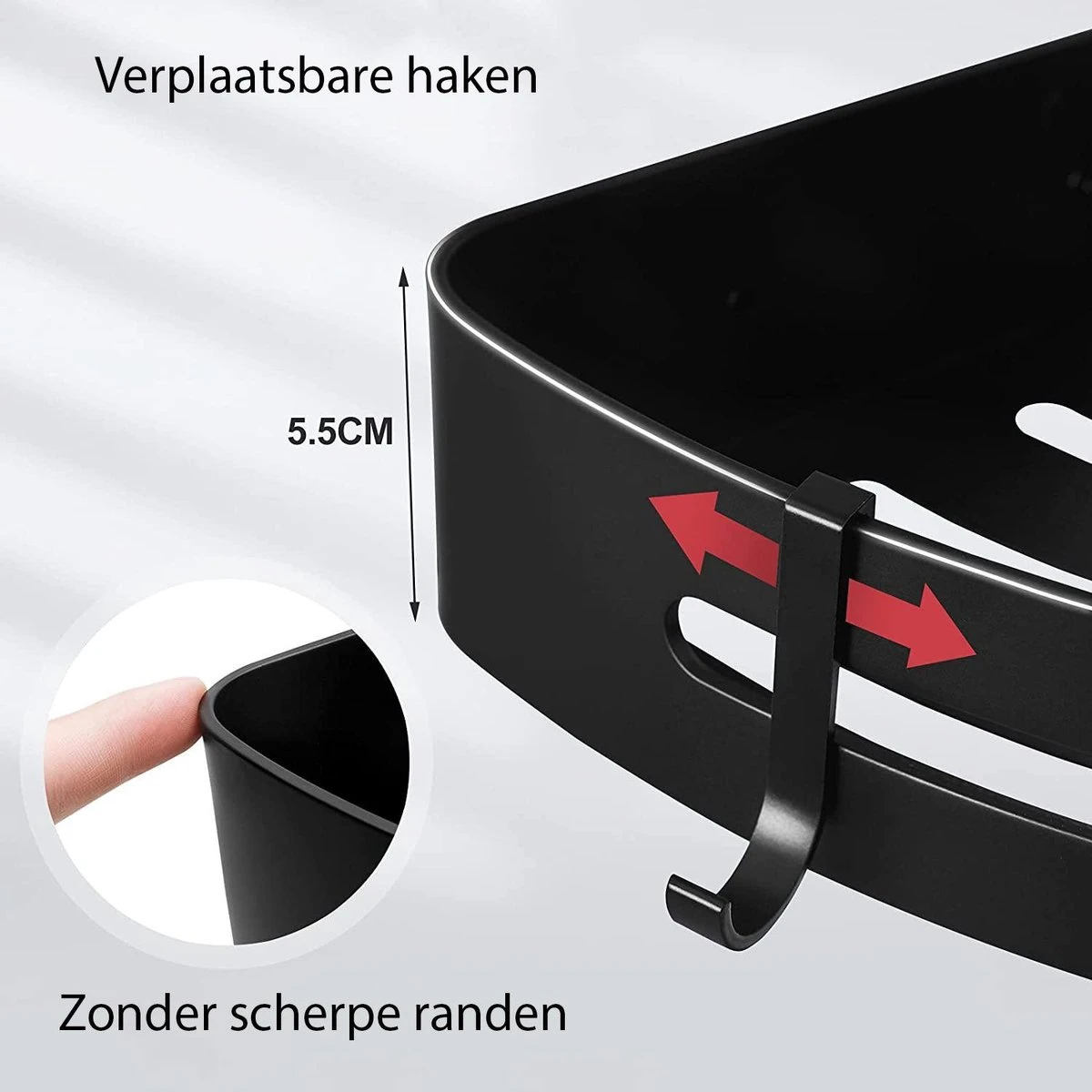 Sens Design Doucherekjes Set Van 3 - Doucherek Zonder Boren - Zwart 5 Sens Design Doucherekjes Set Van 3 - Doucherek Zonder Boren - Zwart - Afbeelding 3