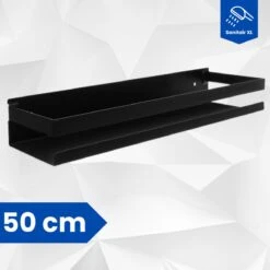 SanitairXL - Doucherek Zwart RVS - 50 Cm Breed - Badkamer Rekje - Douche Rekje - Wandrekje - Hangend Doucherek - Keuken Wandrek -Badkamer Product Winkel 1200x1200 1670