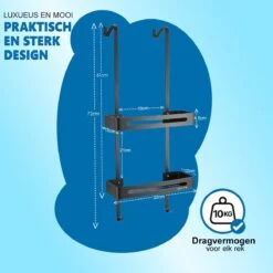 WITTS Doucherek - 2 Laags - Doucherek Zonder Boren - Doucherek Hangend - Doucherekje – Roestvrijj -Badkamer Product Winkel 1200x1200 1672