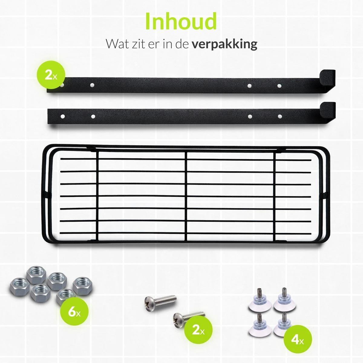 Doucherek Aan Douchewand - Zwart - Doucherekje Hangend - Zonder Boren 8 Doucherek Aan Douchewand - Zwart - Doucherekje Hangend - Zonder Boren - Afbeelding 6