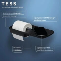 Tiger Tess - Toiletrolhouder Met Planchet - 32,1 Cm - Zwart / Antraciet -Badkamer Product Winkel 1200x1200 17
