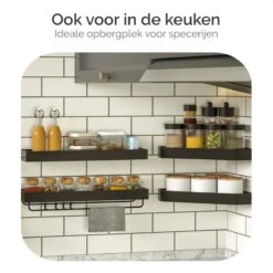 Goliving Doucherek Zonder Boren - Doucherekje- Badkamerrek 2 Laags - Hangend - Wandrek - RVS - Opbergrek - 40cm - Zwart -Badkamer Product Winkel 1200x1200 1722