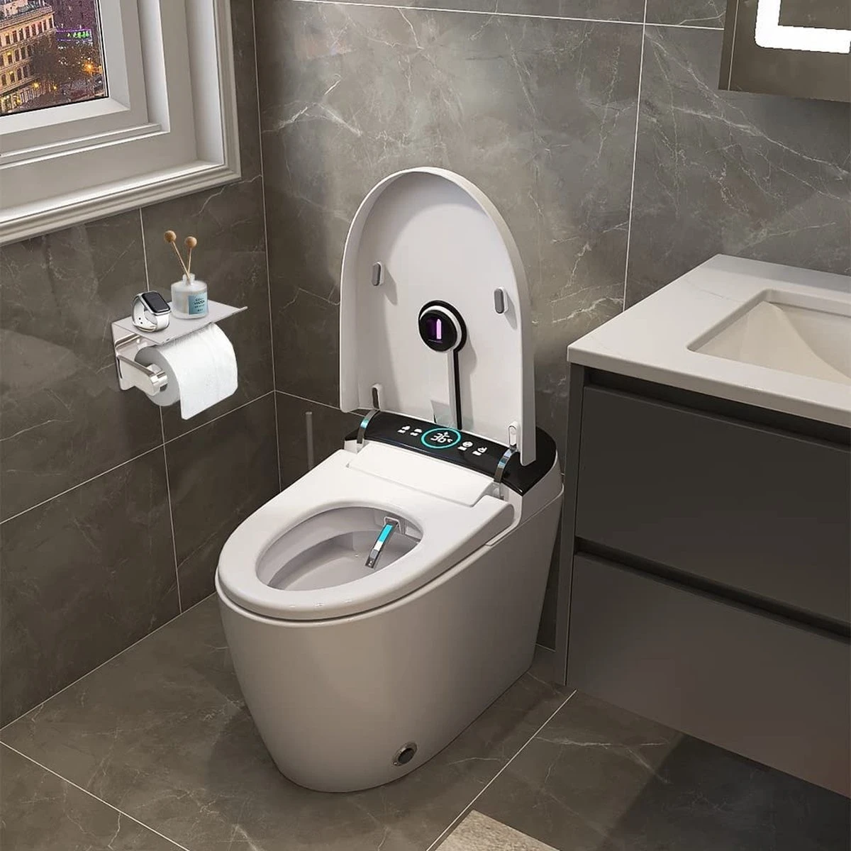 BOTC Toiletrolhouder Met Handdoekhaakjes - Toiletrolhouder - Toiletrolhouder - Zelfklevend / Boren / Zonder Boren - RVS - Zliver 10 BOTC Toiletrolhouder Met Handdoekhaakjes - Toiletrolhouder - Toiletrolhouder - Zelfklevend / Boren / Zonder Boren - RVS - Zliver - Afbeelding 8