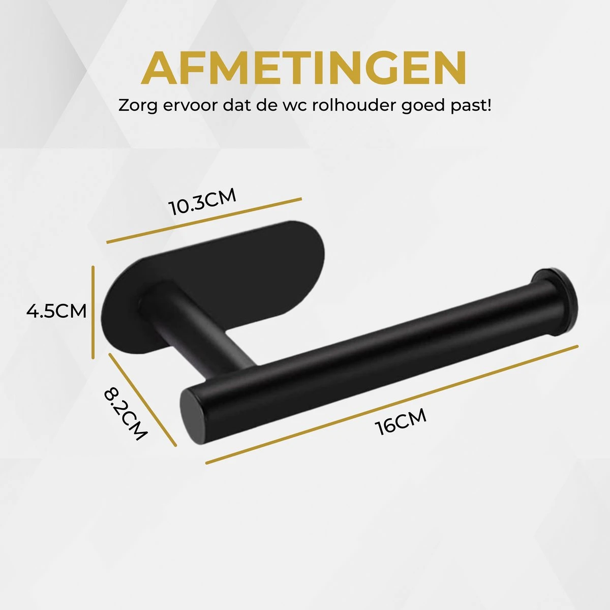 HGMD® WC Rolhouder Zelfklevend - Zwart - Toiletrolhouder Zwart - Toiletrolhouder Zonder Boren 7 HGMD® WC Rolhouder Zelfklevend - Zwart - Toiletrolhouder Zwart - Toiletrolhouder Zonder Boren - Afbeelding 5