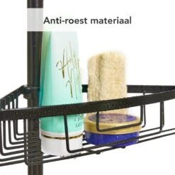 Ogoods Telescopisch Doucherek Inclusief 4 Manden - Zwart - Badkamerrek - Zonder Boren - In Hoogte Verstelbaar - Opbergsysteem -Badkamer Product Winkel 1200x1200 1766