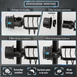 Nolad® - Doucherek Hangend - Doucherek Zonder Boren - Keukenrek - Gootsteen Organizer - Badkamer Accessoires - Zwart 16 Nolad® - Doucherek Hangend - Doucherek Zonder Boren - Keukenrek - Gootsteen Organizer - Badkamer Accessoires - Zwart -Badkamer Product Winkel 1200x1200 1773