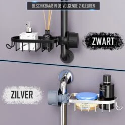 Nolad® - Doucherek Hangend - Doucherek Zonder Boren - Keukenrek - Gootsteen Organizer - Badkamer Accessoires - Zwart 17 Nolad® - Doucherek Hangend - Doucherek Zonder Boren - Keukenrek - Gootsteen Organizer - Badkamer Accessoires - Zwart -Badkamer Product Winkel 1200x1200 1774