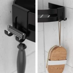 Sanicraft® Doucherekje - Doucherekje Zonder Boren - Geschikt Voor Elk Type Muur - Doucherekje Hangend - Doucheplank - Doucherekje Hoek - Doucherekje Zwart -Badkamer Product Winkel 1200x1200 1776