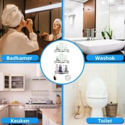 BrandtBergkamp RVS Doucherek 3 Laags – Zonder Boren – Doucherek Hangend – Badkamerrek Zilver -Badkamer Product Winkel 1200x1200 1787