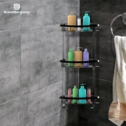 BrandtBergkamp Doucherek Zonder Boren – Badkamerrek – 3 Laags – Zwart -Badkamer Product Winkel 1200x1200 1793
