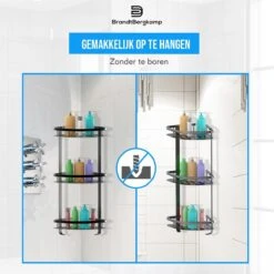 BrandtBergkamp Doucherek Zonder Boren – Badkamerrek – 3 Laags – Zwart -Badkamer Product Winkel 1200x1200 1795