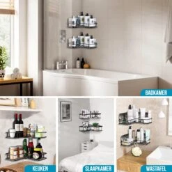 Strex Doucherek Hoekvorm - 2 Stuks - Bevestigen Zonder Boren Of Schroeven 21 Strex Doucherek Hoekvorm - 2 Stuks - Bevestigen Zonder Boren Of Schroeven -Badkamer Product Winkel 1200x1200 1803