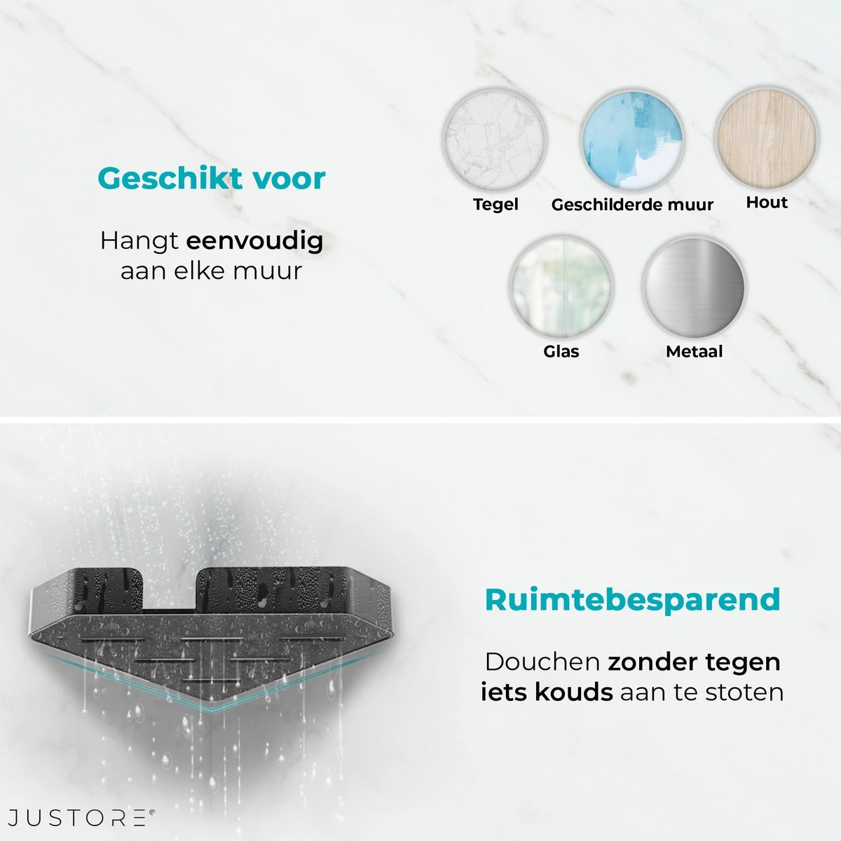 Luxe Doucherek Zonder Boren – 1/2/3 Laags – 32 Cm – Hangend – Aluminium – Zwart 7 Luxe Doucherek Zonder Boren – 1/2/3 Laags – 32 Cm – Hangend – Aluminium – Zwart - Afbeelding 5