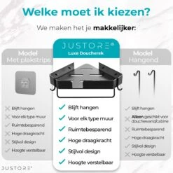 Luxe Doucherek Zonder Boren – 1/2/3 Laags – 32 Cm – Hangend – Aluminium – Zwart 27 Luxe Doucherek Zonder Boren – 1/2/3 Laags – 32 Cm – Hangend – Aluminium – Zwart -Badkamer Product Winkel 1200x1200 1817