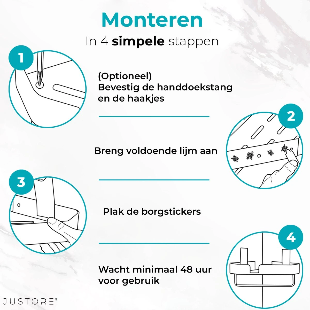 Luxe Doucherek Zonder Boren – 1/2/3 Laags – 32 Cm – Hangend – Aluminium – Zwart 16 Luxe Doucherek Zonder Boren – 1/2/3 Laags – 32 Cm – Hangend – Aluminium – Zwart - Afbeelding 14