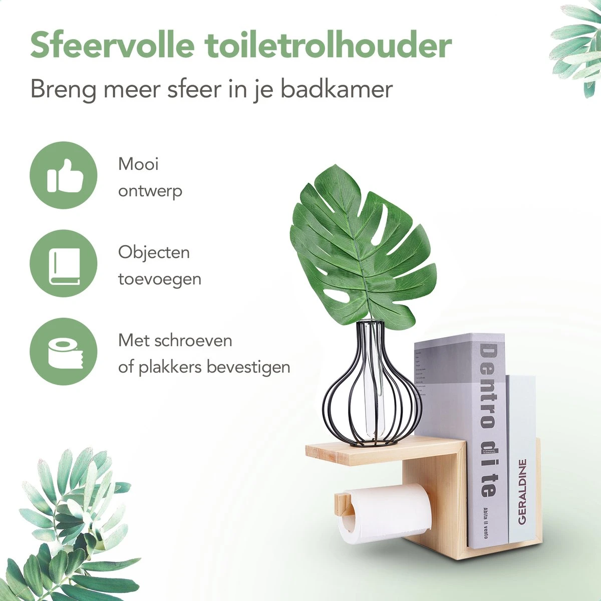 Premium Toiletrolhouder Met Plankje Zonder Boren (incl. Zuignappen En Schroeven) - WC Rolhouder - Toiletpapierhouder Staand | B&H 9 Premium Toiletrolhouder Met Plankje Zonder Boren (incl. Zuignappen En Schroeven) - WC Rolhouder - Toiletpapierhouder Staand | B&H - Afbeelding 7