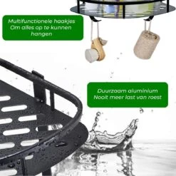 Zelfklevend Doucherek 2 Laags +Douche Bal - RVS - Mat Zwart -Badkamer Product Winkel 1200x1200 1846