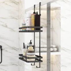 Merkloos Stainless Doucherek Zonder Boren - Douche- En Badrekje - Doucherek Zwart - Doucherek Hangend - Badkamer Accessoires - RVS - 2 Laags -Badkamer Product Winkel 1200x1200 1861